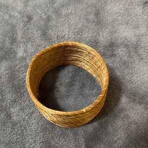 Woven Straw Bangle Bracelet - Natural Tan